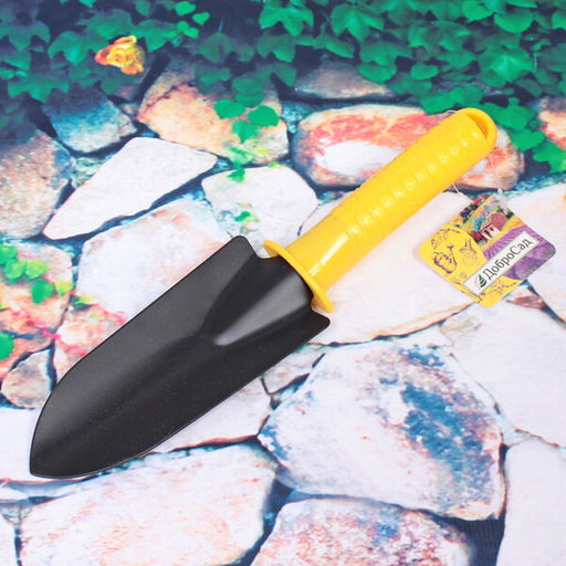 Цена за 5 шт. Совок посадочный узкий "Чиполино" 26см пластиковая ручка ДоброСад