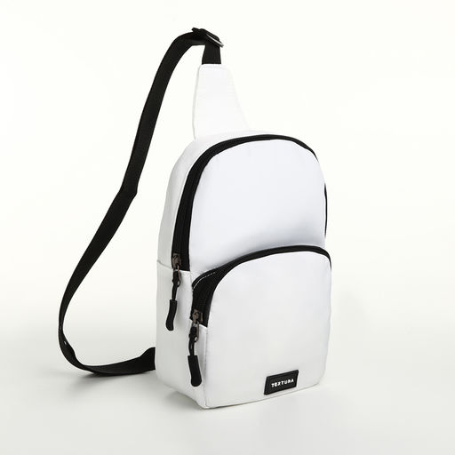 Сумка-слинг на молнии TEXTURA, наружный карман, белая