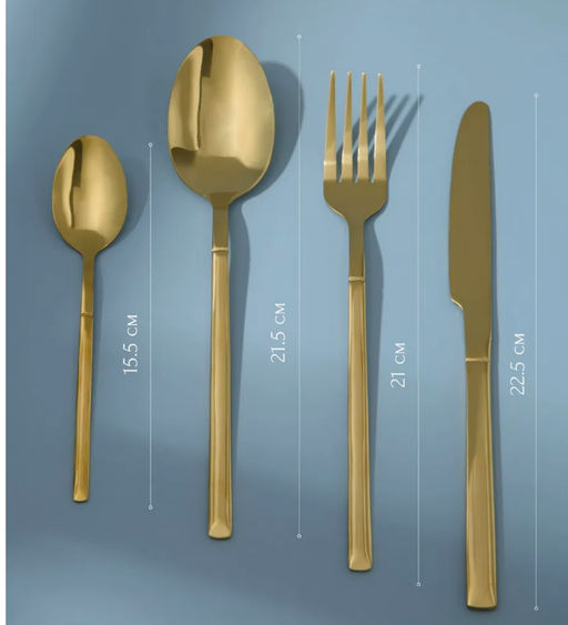 Набор столовых приборов на 6 персон, 24 прибора GOLD - Family фото 2
