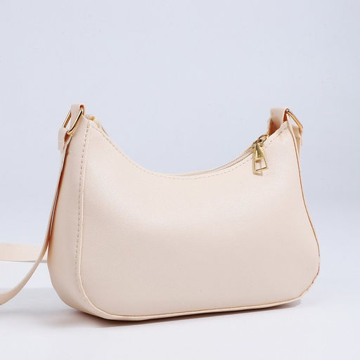 Сумка-багет на молнии, цвет молочный - Simaland фото 3