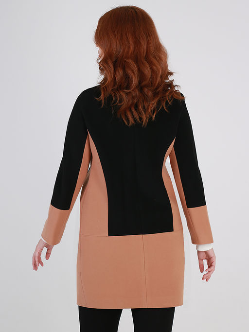 Пальто из шерсти с воротником-стойка - Almond фото 4