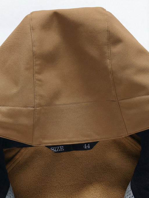 Парка женская софтшелл виндстоппер удлинённая с капюшоном горчичного цвета 9614_1G