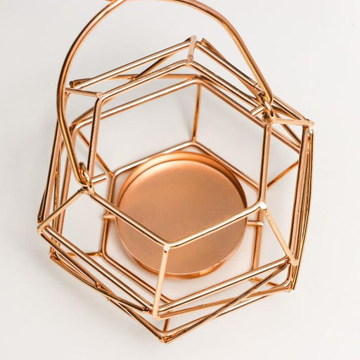 Подсвечник на 1 свечу «Геометрия», под золото, с ручкой 8.5×10×9 см