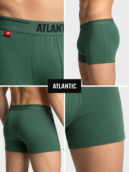 ATLANTIC 3MH-011 Трусы шорты Solid - набор (3 шт.) светлый деним + индиго + темно-зеленый фото 9