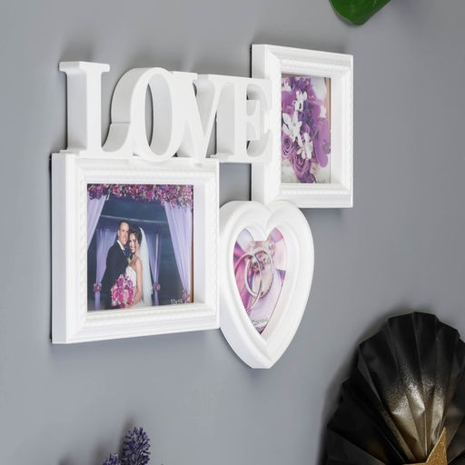 Фоторамка - коллаж на 3 фото Любовь, (пластиковый экран)