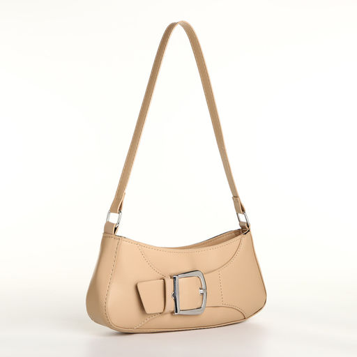 Сумка женская багет на молнии, цвет бежевый - Simaland фото 3