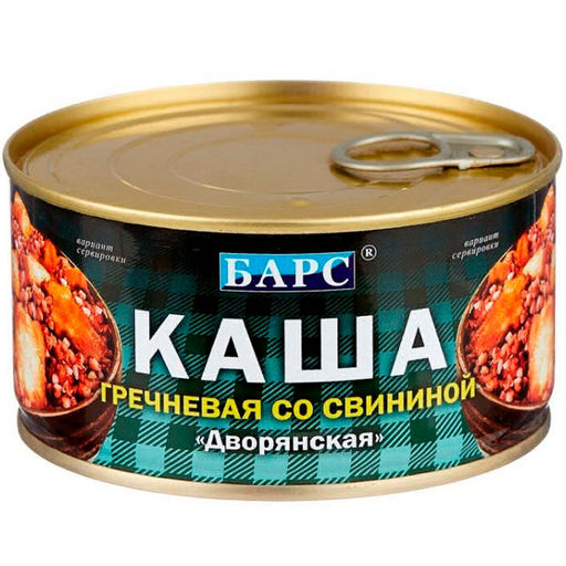 Барс Каша Дворянская гречневая со свининой 325г