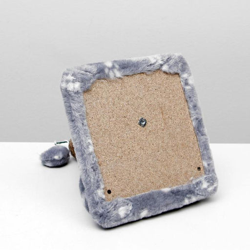 Когтеточка двойная для котят на подставке, джут, 30 х 28 х 32 см, серая с лапками - Пижон фото 7