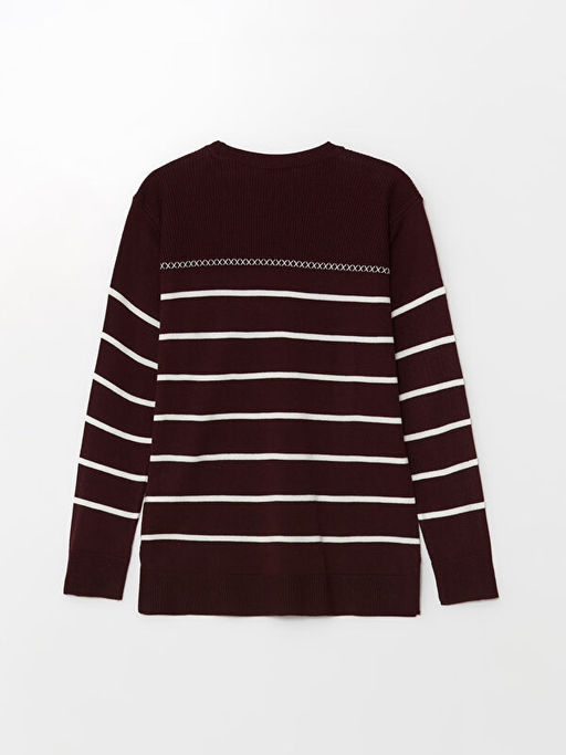 Bisiklet Yaka ?izgili Kad?n Triko Kazak - Waikiki фото 2