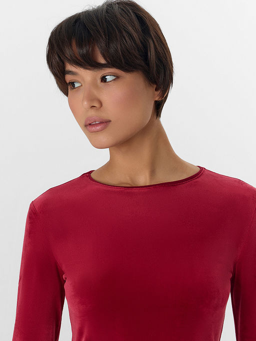 Платье домашнее женское бордовое велюровое - Mark formelle фото 3