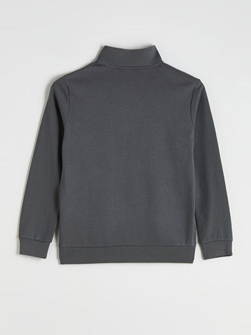Dik Yaka Uzun Kollu Erkek Fermuarl? Sweatshirt