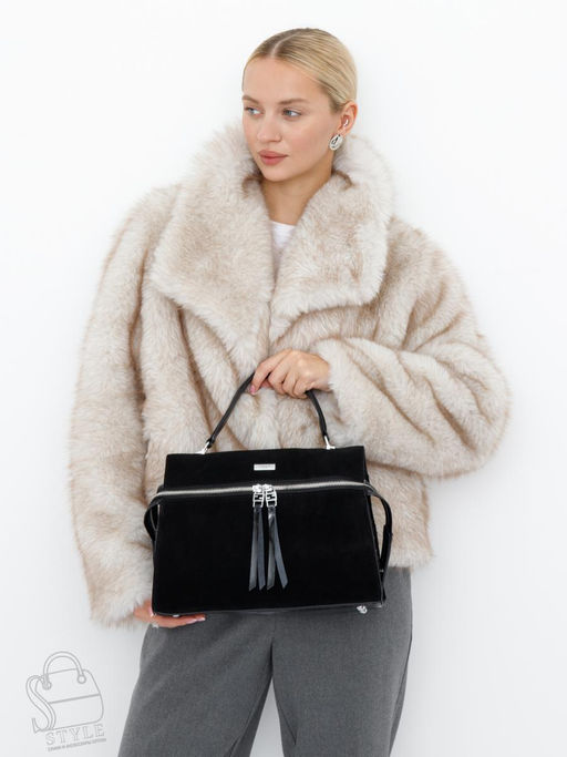 Сумка женская кожаная 9675MSS black Velina Fabbiano-Safenta в Новосибирске