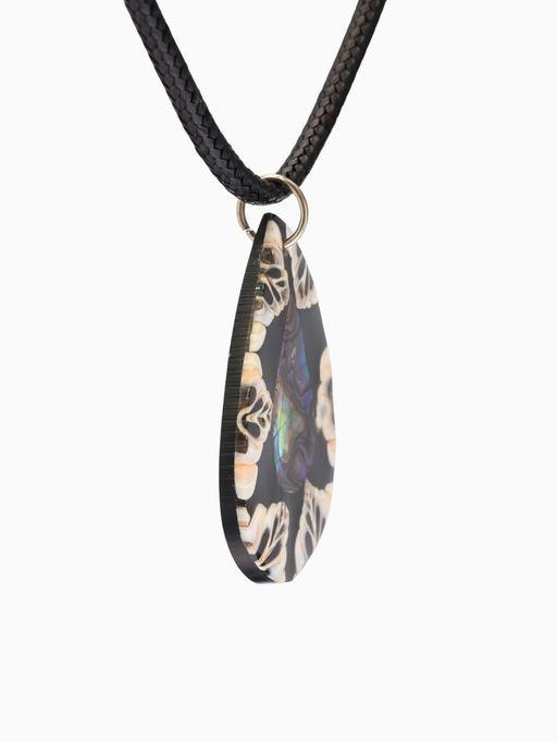 Кулон «Капля», 25.5 см, ракушка, чёрно-белый