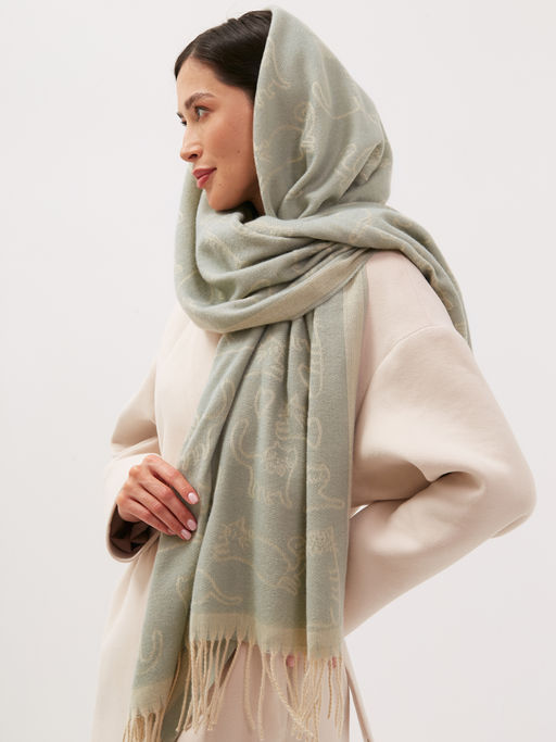 В составе шерсть. Большой теплый двусторонний палантин - Tantino фото 6