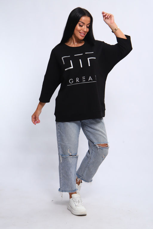 Свитшот 375702 оверсайз трикотажный