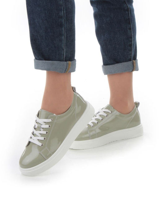 05-HY21-5D GRAY GREEN Кроссовки женские (натуральная кожа) - Фабричный китай фото 2