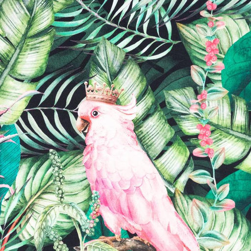Дорожка на стол «Этель» Tropical parrots 40×146 см, 100% хлопок, саржа 190 г/м², зелёная/чёрная