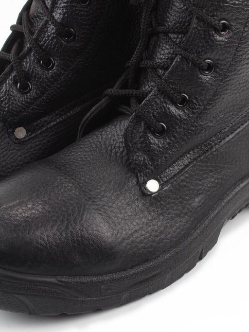 05-9010 BLACK Ботинки зимние мужские (натуральная кожа, искусственная кожа, искусственный мех)