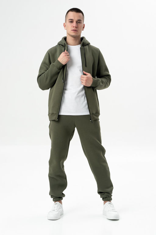 Брюки Футер 3-х нитка начес хаки - Solo mio фото 4