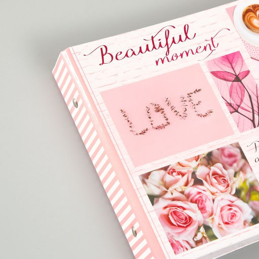 Фотоальбом на кольцах 25 листов Beautiful moment сердце, с уголками, 27?19 см