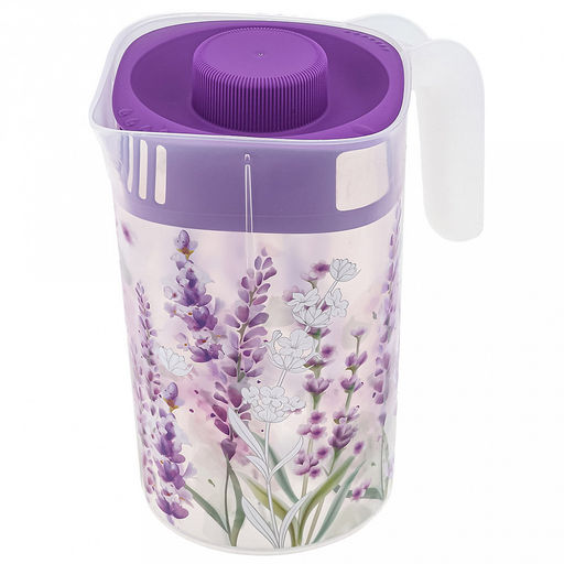 Кувшин пластмассовый "Lavender" 2л, д21см, h14,5см, с крышкой (Россия)