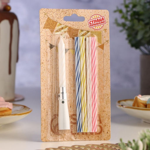 Цена за 5 шт. Свечи для торта, коктейльные 8 шт., 1 музыкальная