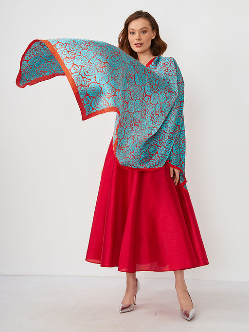 Большой, мягкий, тонкий и очень нежный двусторонний палантин с рисунком - Tantino фото 3