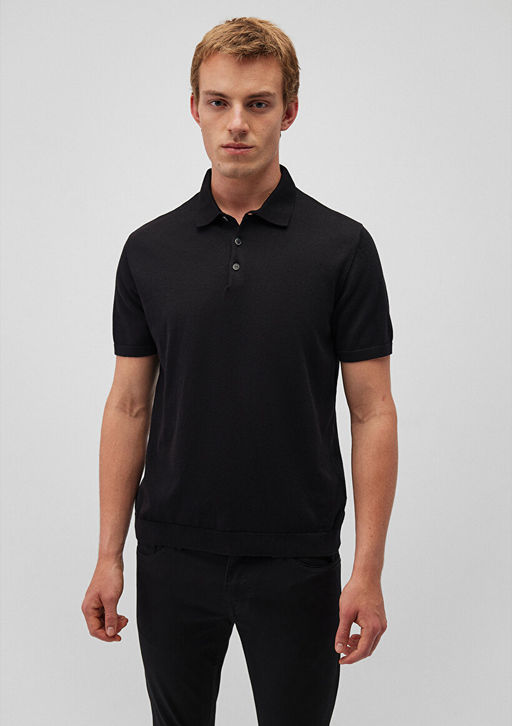 Polo Yaka Siyah Kazak - Mavi фото 3