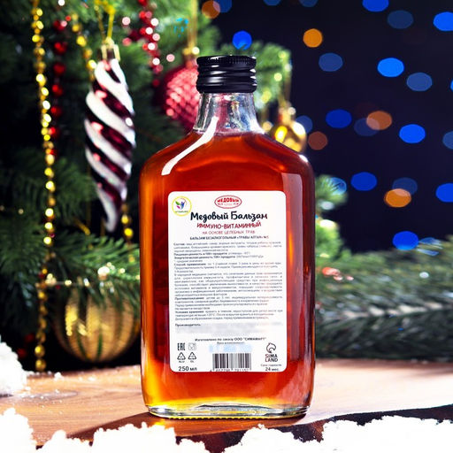 Новогодний медовый бальзам алтайский Иммуно-витаминный, 250 мл - Vitamuno фото 4