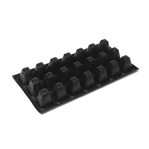 Цена за 2 шт. Кассета для рассады, 21 ячейка по 150 мл, пластик, чёрная, 54×28×7 см, Greengo