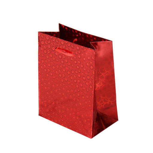 Цена за 12 шт. Пакет подарочный 11х14х6,5 голография / GW-110 /уп 12/2400/ плотность бумаги 128г/м2 - Галеонтрейд фото 4