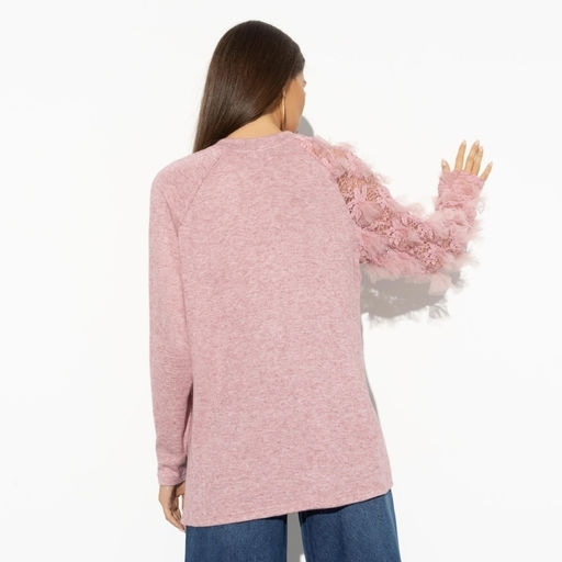 Свитшот с объемным кружевом Модная хроника (rose) - Charutti фото 5