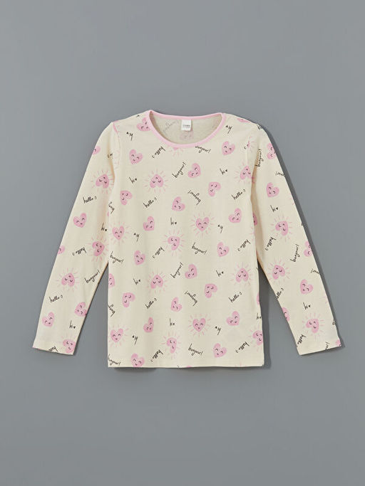 Bisiklet Yaka K?z ?ocuk Pijama Tak?m?