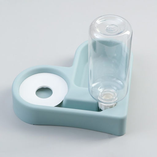 Миска двойная с автопоилкой (съёмная бутылка) 28 х 23 х 20,5 см, голубая - Пижон фото 3