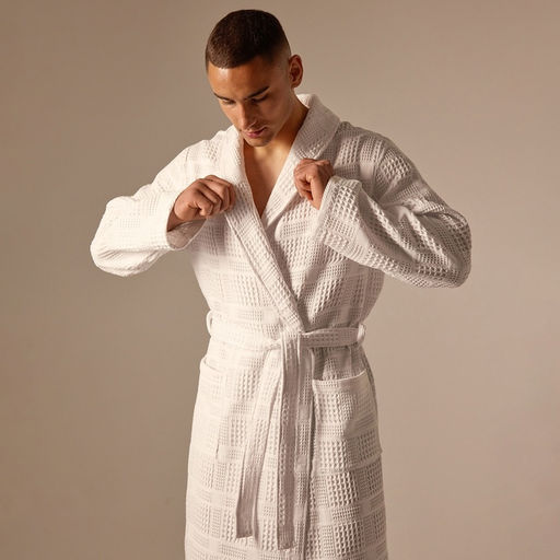 Халат вафельный мужской SL HOME: Chess «Блан де Блан», размер S, хлопок 100%, белый