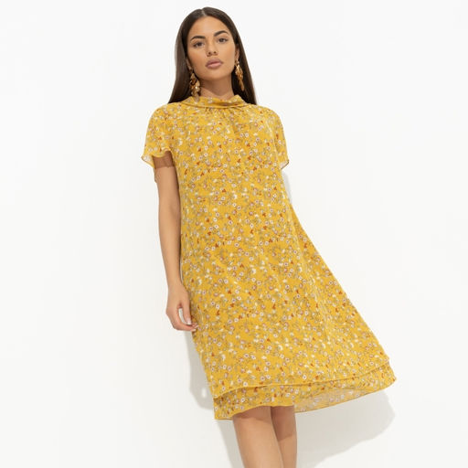 Платье с креативным воротником Мечтательная (желтый)