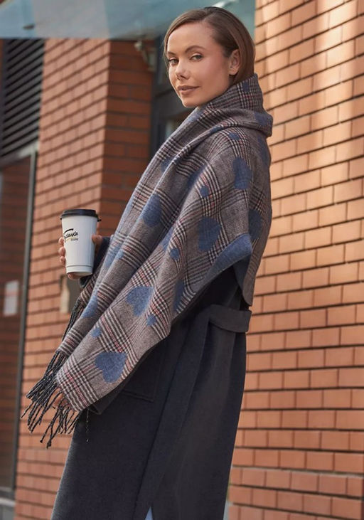 в составе ШЕРСТЬ и КАШЕМИР Большой, мягкий, теплый однотонный двусторонний палантин. - Tantino фото 10