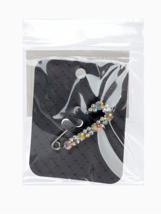 Булавка Лунная дорожка, 4 см, радужная в серебре