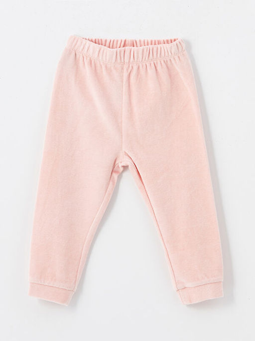 Bisiklet Yaka Kadife K?z Bebek Pijama Tak?m?