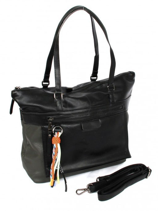 Сумка женская искусственная кожа BT-V 7640, 1отд+карм/перег, плечевой ремень, черный/серый SALE 262521 - Adelia фото 6