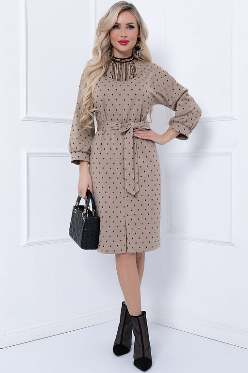 BELLOVERA/ ПЛАТЬЕ РУБЬЕРА (БЕЙЖ ГИРО)