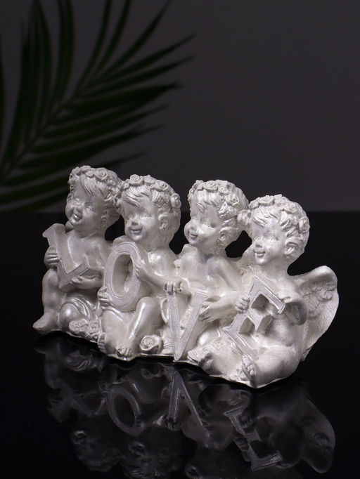 Фигурка гипс Ангелы Love, 7?13?5 см, перламутр