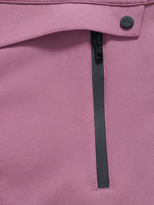 Ветровка женская софтшелл виндстоппер с капюшоном спортивная малинового цвета 9616_1M