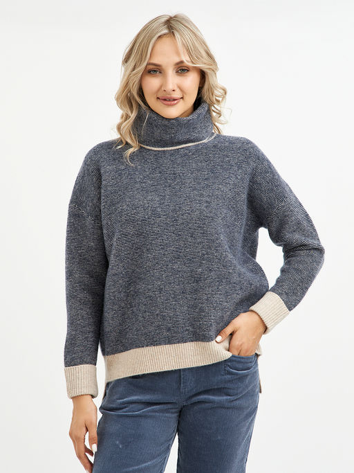 водолазка женская синяя из шерсти - Glenfield фото 4