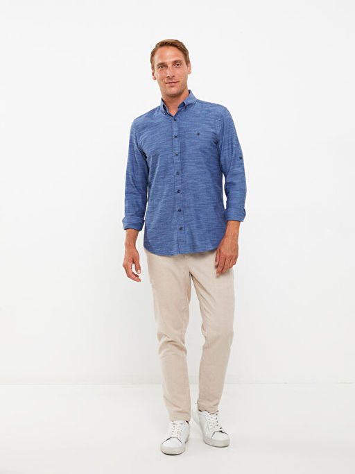 Regular Fit Uzun Kollu Desenli Erkek G?mlek