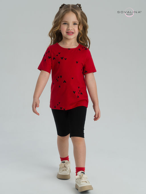 Костюм Актив сердечки на красном-черный - Sovalina фото 14