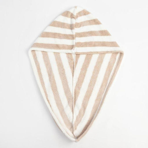 Чалма для сушки волос Этель Полоски, цв.бежевый, 65*25 см, 100% п/э  фото 2