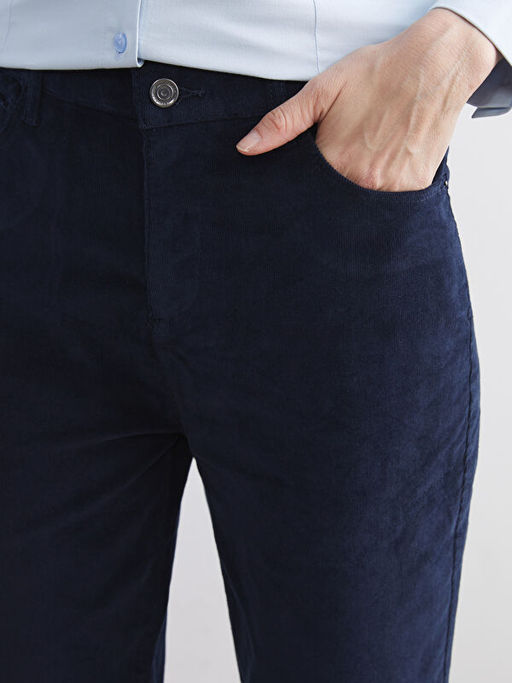 Dar Fit Kadife Kad?n Pantolon