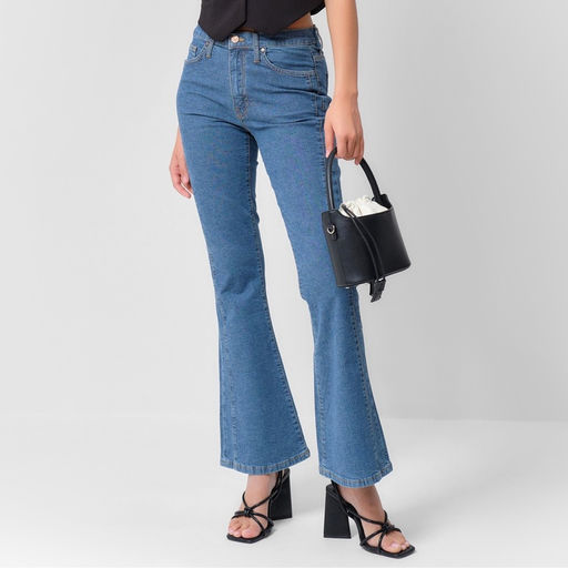 Джинсы женские клёш MIST: Denim, размер (33) 52, синие