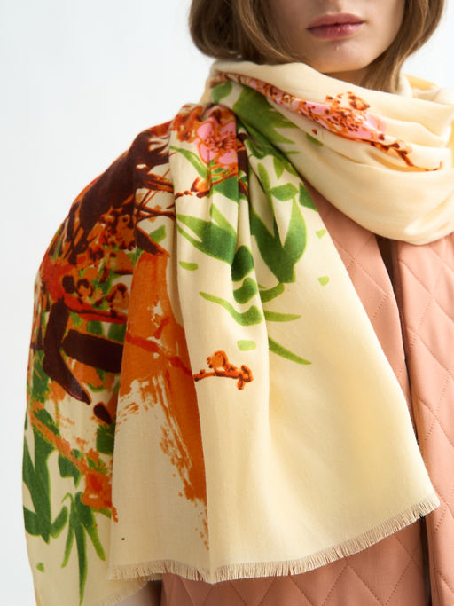 ШЕРСТЬ ХЛОПОК ШЕЛК Палантин - Tantino фото 5